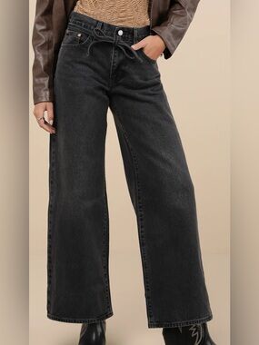Levi's Black Wide-Leg High-Rise Jeans